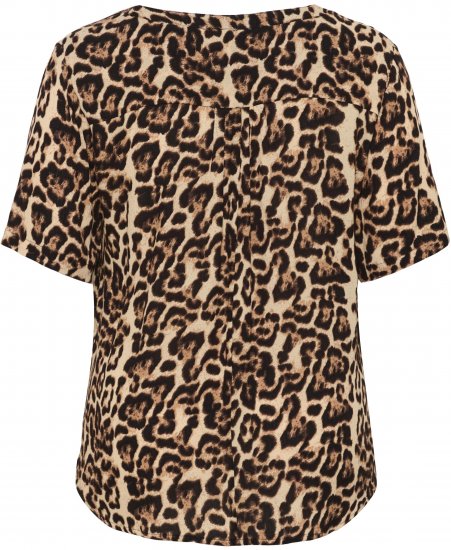 Kaffe Curve Ami Short Sleeve Blouse Printed Leopard - Πουκάμισα και τουνίκ - 