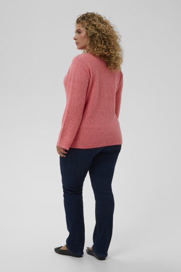 Kaffe Curve Jilanda V-Neck Pullover Red - Πουλόβερ και πλεκτά - 