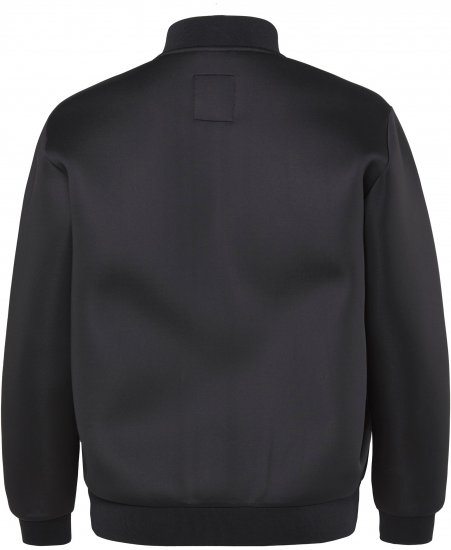 JP1880 College Jacket Scuba Fabric with Zipper Black - Μπουφάν - Aνδρικά μπουφαν μεγάλα μεγέθη