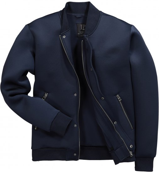 JP1880 College Jacket Scuba Fabric with Zipper Navy - Μπουφάν - Aνδρικά μπουφαν μεγάλα μεγέθη