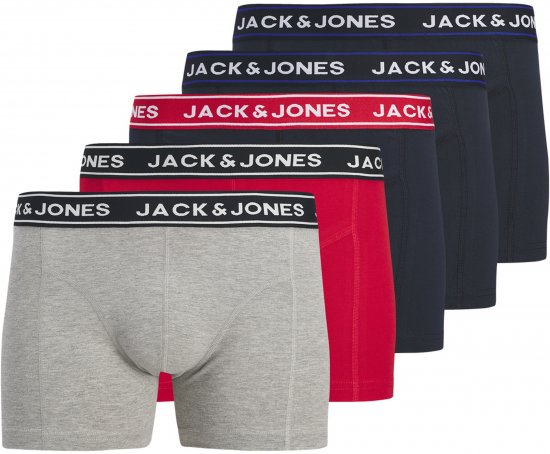 Jack & Jones Hector Solid Trunks 5-Pack Grey - Μποξεράκια - μποξερακια ανδρικά μεγάλα μεγέθη