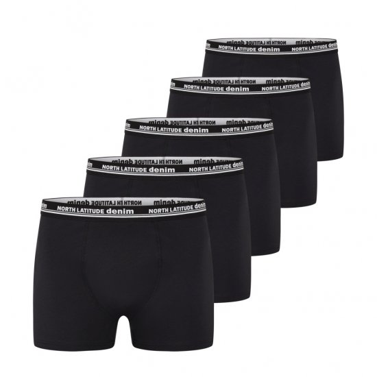 North Latitude 5-Pack Boxershorts Black - Μποξεράκια - μποξερακια ανδρικά μεγάλα μεγέθη