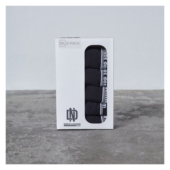 North Latitude 5-Pack Boxershorts Black - Μποξεράκια - μποξερακια ανδρικά μεγάλα μεγέθη