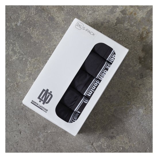 North Latitude 5-Pack Boxershorts Black - Μποξεράκια - μποξερακια ανδρικά μεγάλα μεγέθη