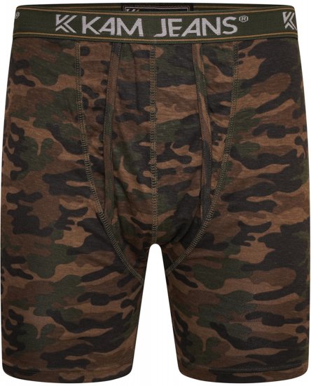 Kam Jeans 813 Camo Print Boxers Charcoal Khaki - Μποξεράκια - μποξερακια ανδρικά μεγάλα μεγέθη