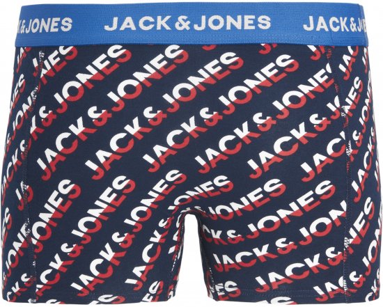 Jack & Jones Logo Trunks 3-Pack Navy Blazer - Εσώρουχα/Μαγιό - Aνδρικά Εσώρουχα μεγάλα μεγέθη