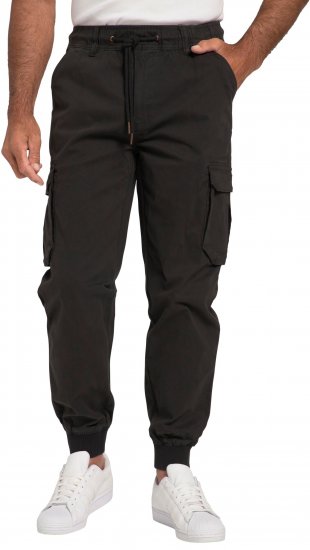 JP1880 Cargo Trousers with Many Pockets Stretchy Black - Τζιν και παντελόνια - Aνδρικα τζιν παντελόνια μεγάλα μεγέθη