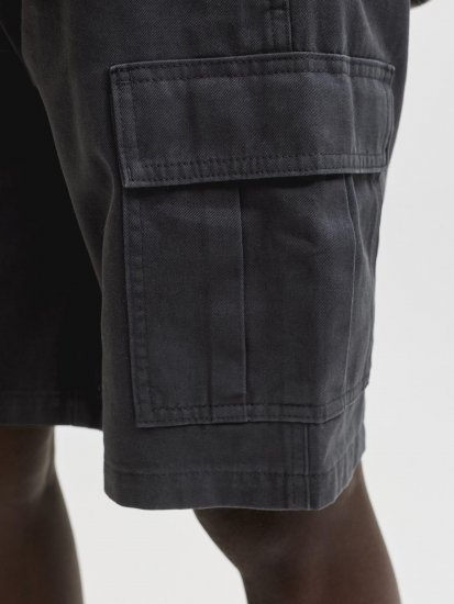 Jack & Jones Cole Hudson Belted Cargo Shorts Black - Σορτς - Aνδρικεσ βερμουδεσ μεγαλα μεγάλα μεγέθη