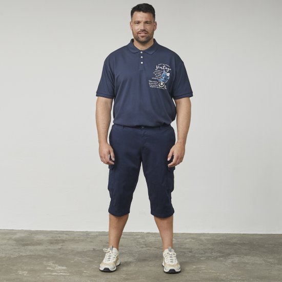 North Latitude 61150 Cargo Comfort Fit Capri Ναυτικό Μπλε - Σορτς - Aνδρικεσ βερμουδεσ μεγαλα μεγάλα μεγέθη