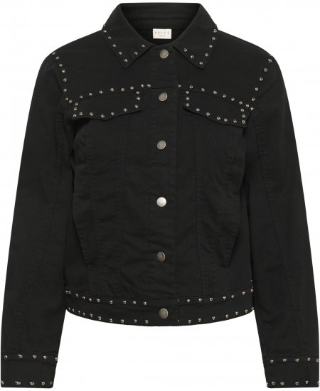 Kaffe Curve Brenn Twill Jacket Washed Black - Τζιν μπουφάν - 