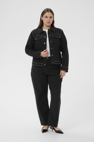 Kaffe Curve Brenn Twill Jacket Washed Black - Τζιν μπουφάν - 