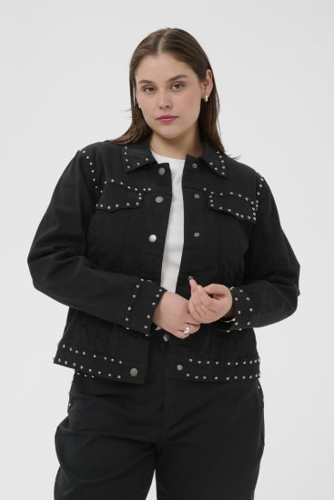 Kaffe Curve Brenn Twill Jacket Washed Black - Τζιν μπουφάν - 