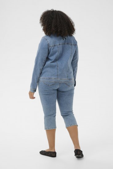Kaffe Curve Vilana Denim Jacket Washed Blue - Τζιν μπουφάν - 