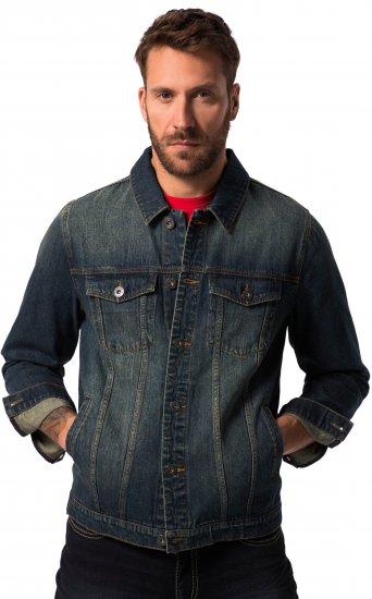 JP1880 Denim Jacket Dark Blue Denim - Μπουφάν - Aνδρικά μπουφαν μεγάλα μεγέθη