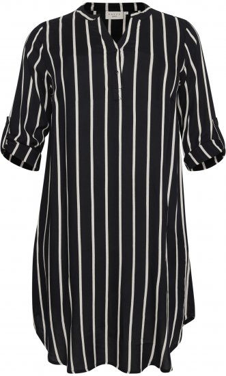 Kaffe Curve Milana Shirt Φόρεμα Μαύρο / Chalk ρίγα - Φορέματα - 
