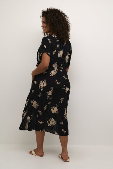 Kaffe Curve Jenna Φόρεμα Μαύρο/Brown Flower στάμπα - Φορέματα - 