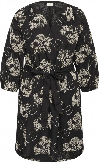 Kaffe Curve Kimmie Dress Black Chalk Embroidery - Μίντι φορέματα - 