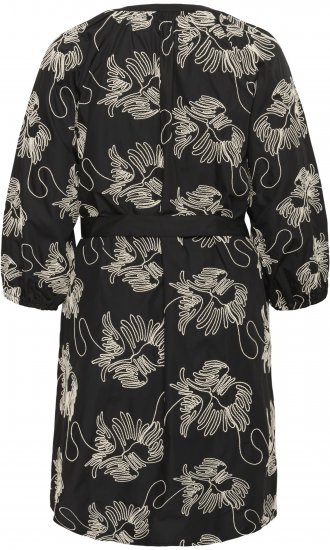 Kaffe Curve Kimmie Dress Black Chalk Embroidery - Μίντι φορέματα - 