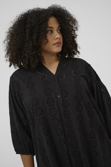 Kaffe Curve Dina Dress Black Deep - Μίντι φορέματα - 