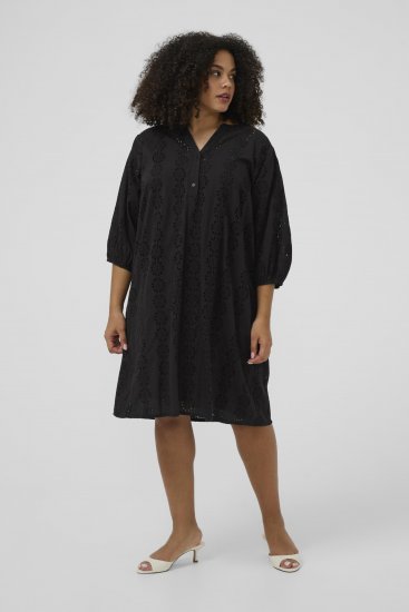 Kaffe Curve Dina Dress Black Deep - Μίντι φορέματα - 