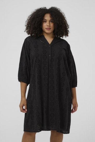 Kaffe Curve Dina Dress Black Deep - Μίντι φορέματα - 