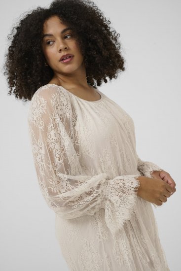 Kaffe Curve Amalie Lace Dress Moonbeam - Μίντι φορέματα - 