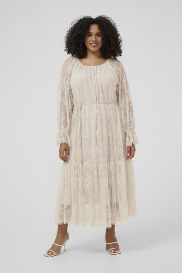 Kaffe Curve Amalie Lace Dress Moonbeam - Μίντι φορέματα - 