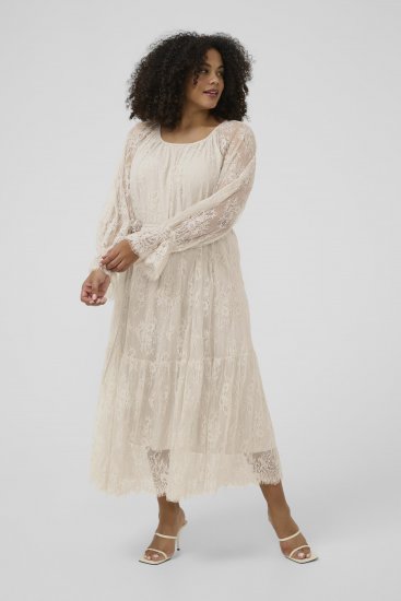 Kaffe Curve Amalie Lace Dress Moonbeam - Μίντι φορέματα - 