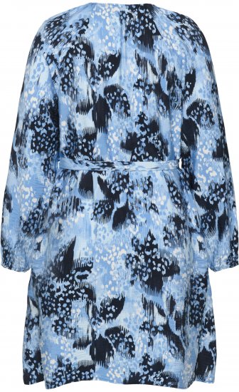 Kaffe Curve Aliana Dress Blue Flower Animal - Μίντι φορέματα - 