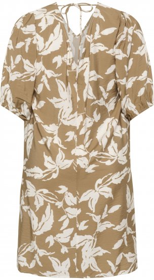 Kaffe Curve Marla Dress Oak Chalk Leaf - Μίντι φορέματα - 