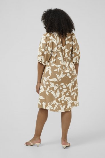 Kaffe Curve Marla Dress Oak Chalk Leaf - Μίντι φορέματα - 