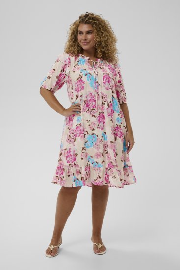 Kaffe Curve Hayley Dress Multi Color Flower - Μίντι φορέματα - 