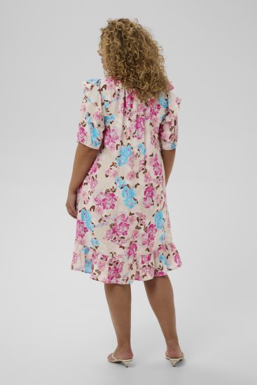 Kaffe Curve Hayley Dress Multi Color Flower - Μίντι φορέματα - 