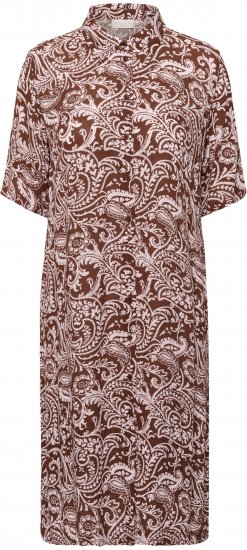 Kaffe Curve Thina Ami Shirt Dress Henna Brown - Μίντι φορέματα - 