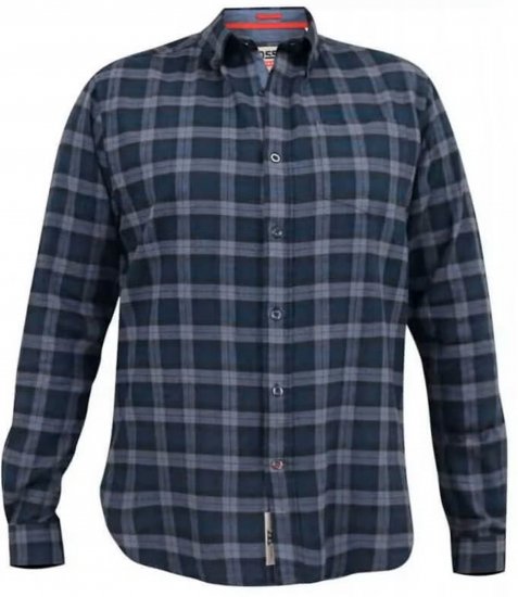 D555 Luton Checked Flanell Shirt Navy - Πουκάμισα - Aνδρικά πουκαμισα μεγαλα μεγάλα μεγέθη