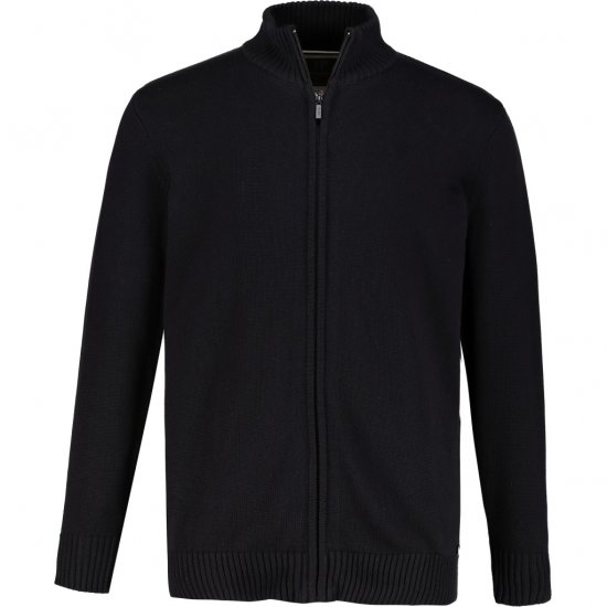 JP1880 Cardigan Knitted with Zipper Black TALL - ΑΝΔΡΙΚΑ ΡΟΥΧΑ MT-6XLT - Μεγέθη TALL
