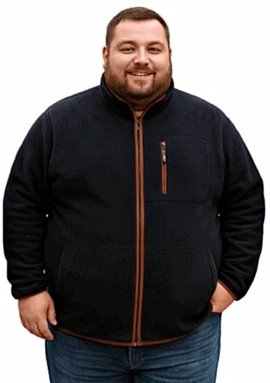 Espionage FL048 Microfleece Jacket Navy - Μπουφάν - Aνδρικά μπουφαν μεγάλα μεγέθη