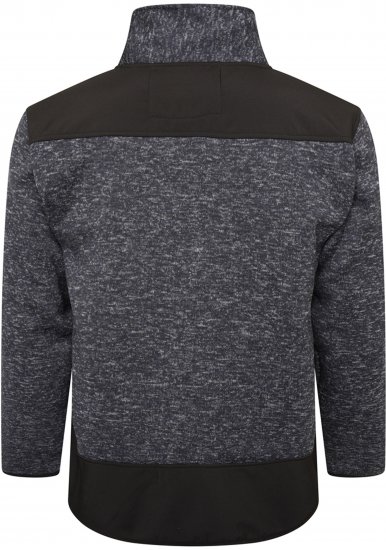 Kam jeans KV133 Twisted Marl Fleece Jacket Black - Μπουφάν - Aνδρικά μπουφαν μεγάλα μεγέθη
