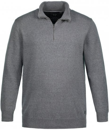 JP1880 Sweater Quarter Zipper Grey - φούτερ/Φούτερ με κουκούλα - φούτερ/Φούτερ με κουκούλα ανδρικά μεγάλα μεγέθη 