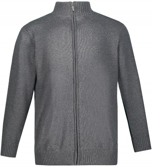 JP1880 Cardigan Knitted with Zipper Grey - φούτερ/Φούτερ με κουκούλα - φούτερ/Φούτερ με κουκούλα ανδρικά μεγάλα μεγέθη 