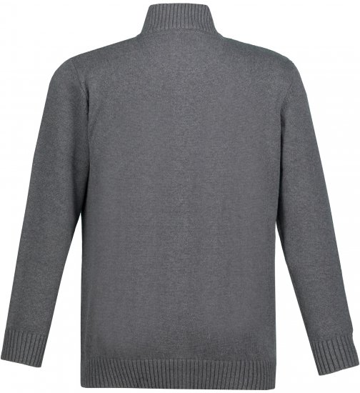 JP1880 Cardigan Knitted with Zipper Grey - φούτερ/Φούτερ με κουκούλα - φούτερ/Φούτερ με κουκούλα ανδρικά μεγάλα μεγέθη 