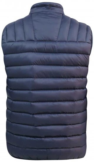 D555 WICKHAM 1 Puffer Gilet with Burgundy Lining Navy - Αμάνικα μπουφάν - Γιλέκα σε μεγάλα μεγέθη