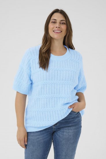 Kaffe Curve Minia Pullover Powder Blue Melange - Πλεκτά πουλόβερ - 