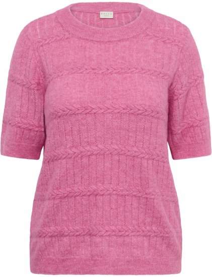 Kaffe Curve Minia Pullover Pink Power Melange - Πλεκτά πουλόβερ - 