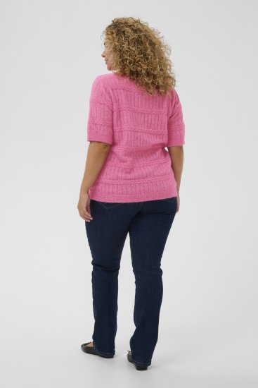 Kaffe Curve Minia Pullover Pink Power Melange - Πλεκτά πουλόβερ - 