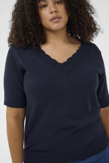Kaffe Curve Leani Knitted Pullover Midnight Marine - Πλεκτά πουλόβερ - 