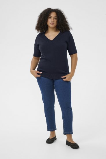 Kaffe Curve Leani Knitted Pullover Midnight Marine - Πλεκτά πουλόβερ - 