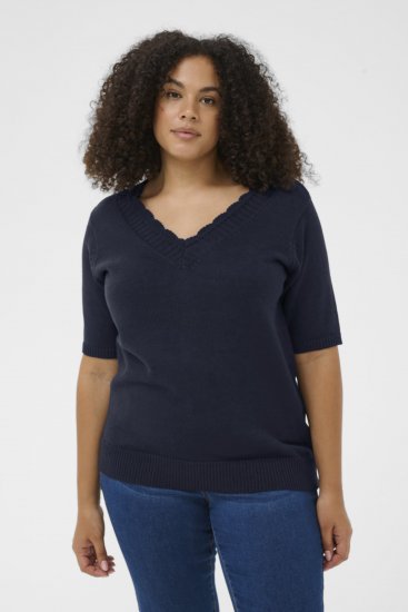 Kaffe Curve Leani Knitted Pullover Midnight Marine - Πλεκτά πουλόβερ - 