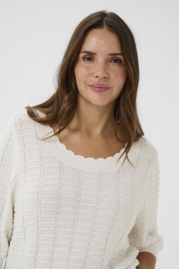 Kaffe Curve Lotia Pullover Chalk - Πλεκτά πουλόβερ - 