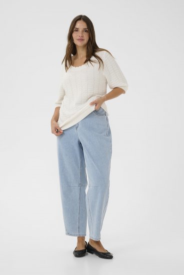 Kaffe Curve Lotia Pullover Chalk - Πλεκτά πουλόβερ - 